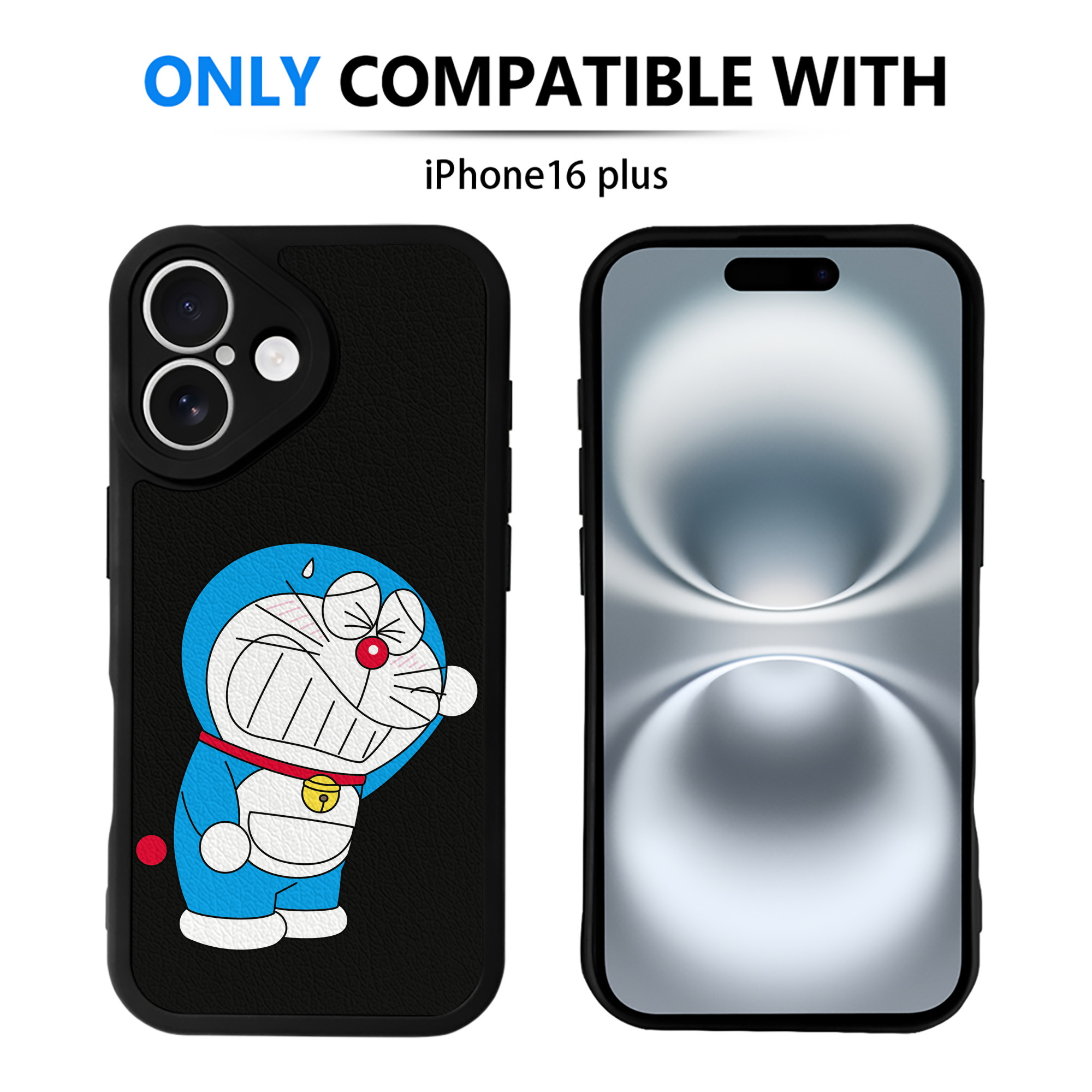 （画像用） ドラえもん Doraemon 【iPhone 16シリーズ対応】シリコンスマホケース（レザー調） 材質：シリコン